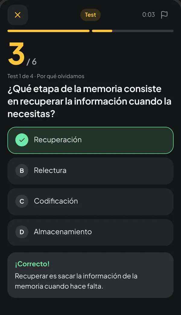 Tests y repaso inteligente