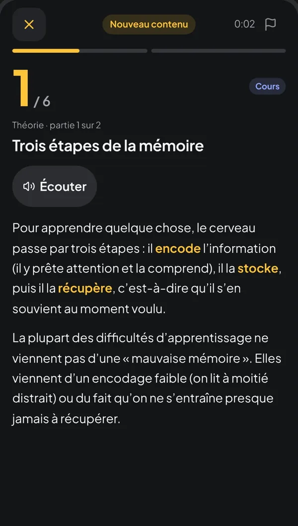 De courtes leçons chaque jour